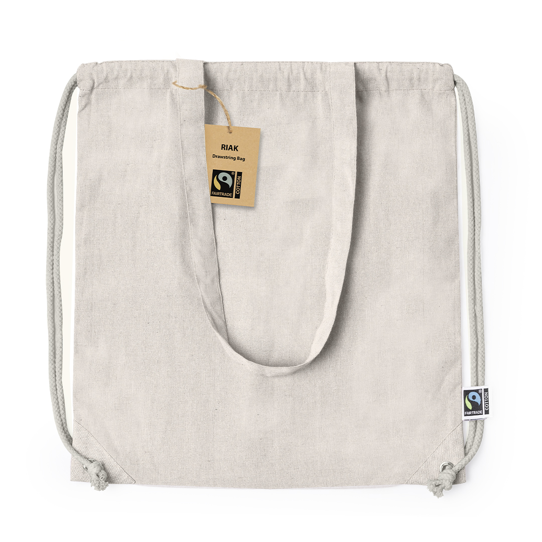 Worek ze sznurkiem Riak Fairtrade P170275T naturalny Worek ze sznurkiem Riak Fairtrade P170275T naturalny