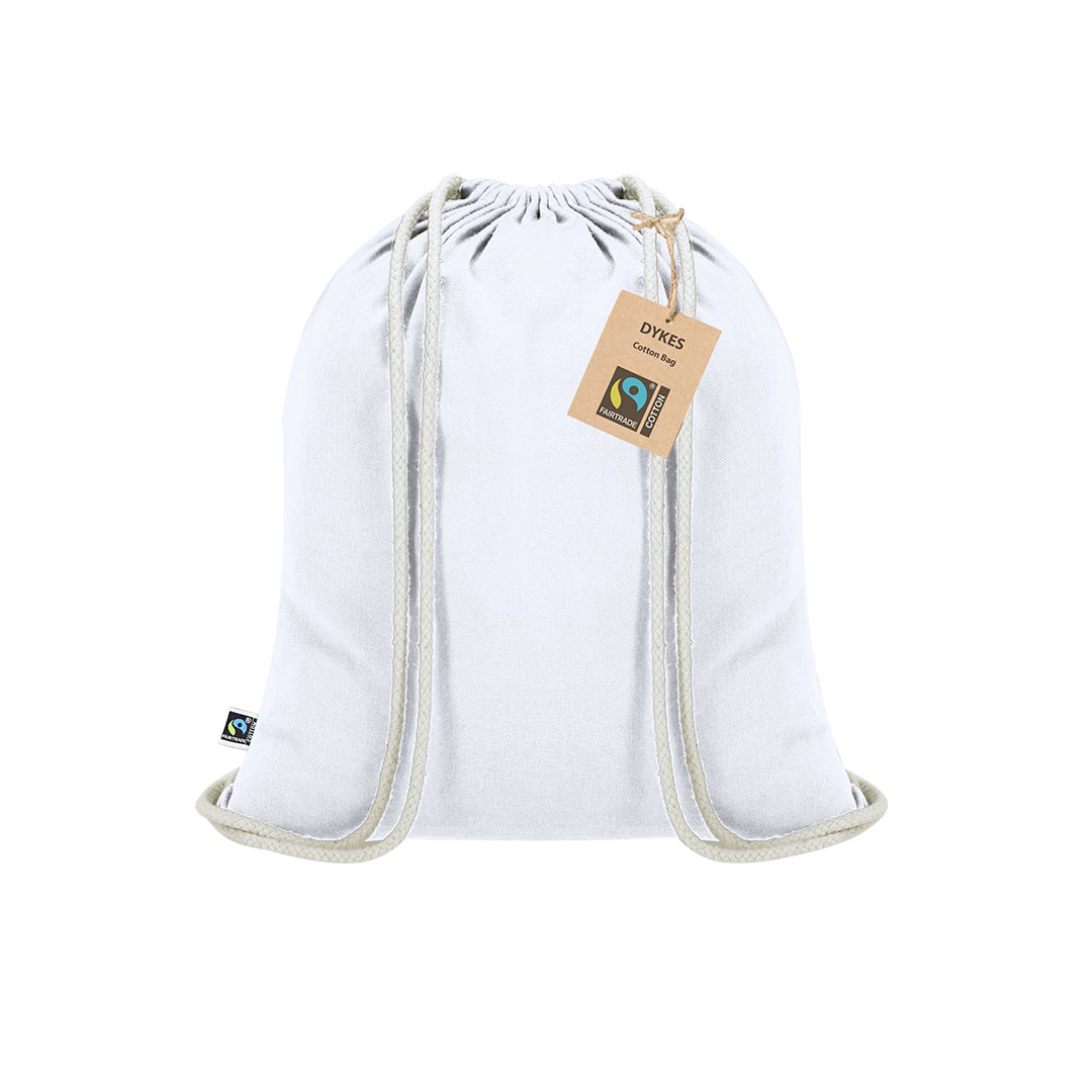 Worek ze sznurkiem Dykes Fairtrade P173389T biały