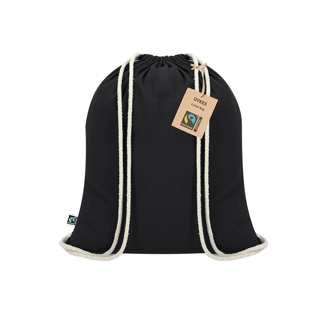 Worek ze sznurkiem Dykes Fairtrade P173389T czarny