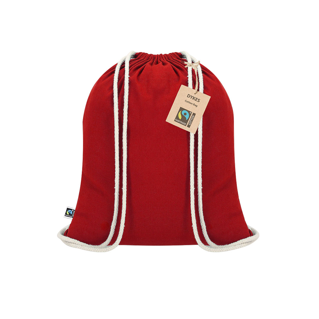 Worek ze sznurkiem Dykes Fairtrade P173389T czerwony