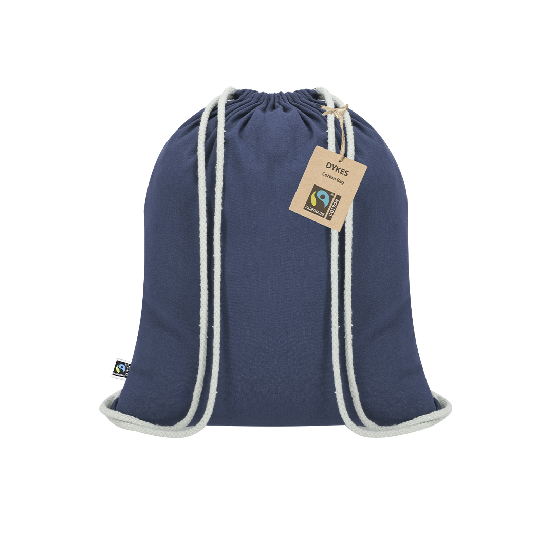 Worek ze sznurkiem Dykes Fairtrade P173389T granatowy