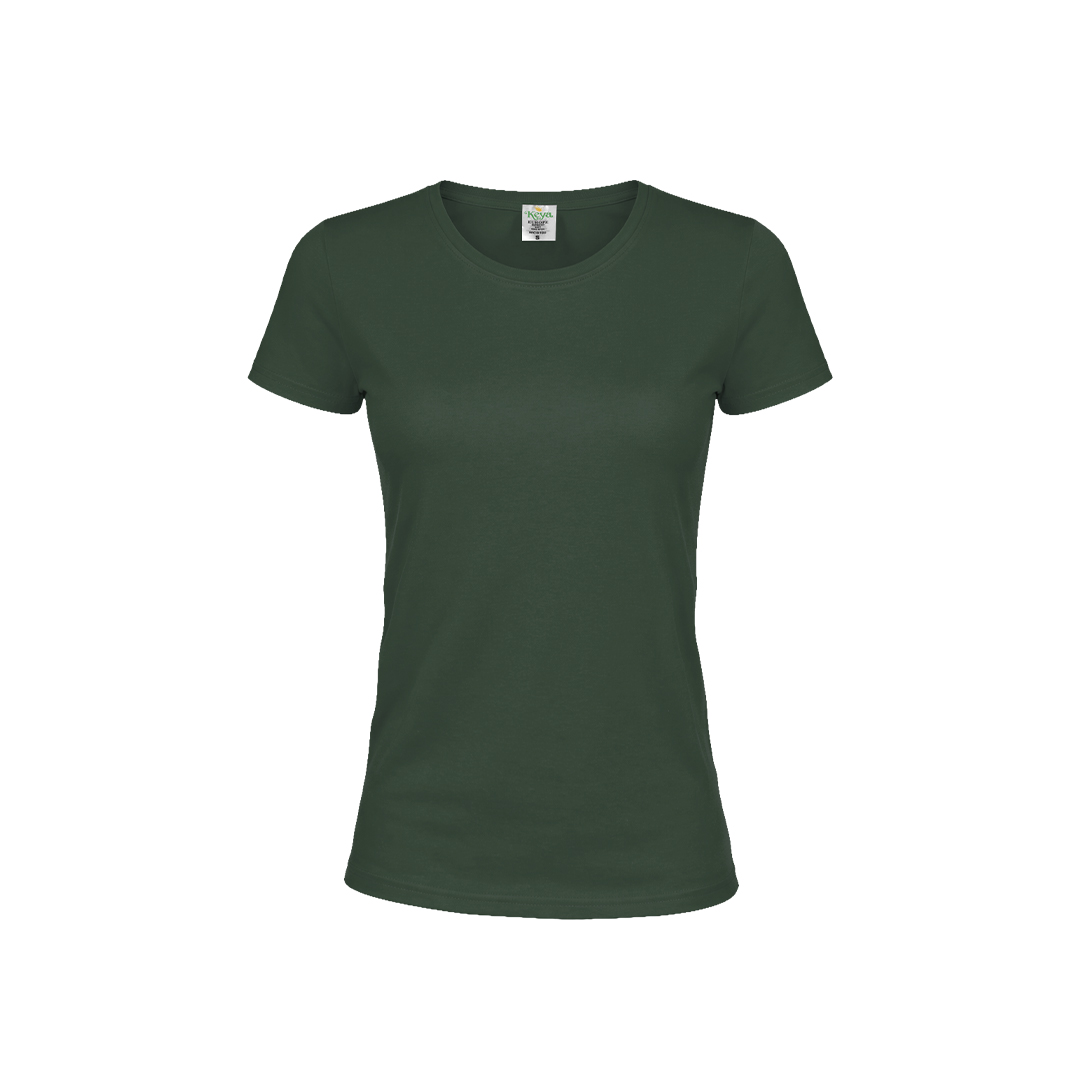Damski kolorowy T-shirt "keya" WCS180 P164787T zielony butelkowy