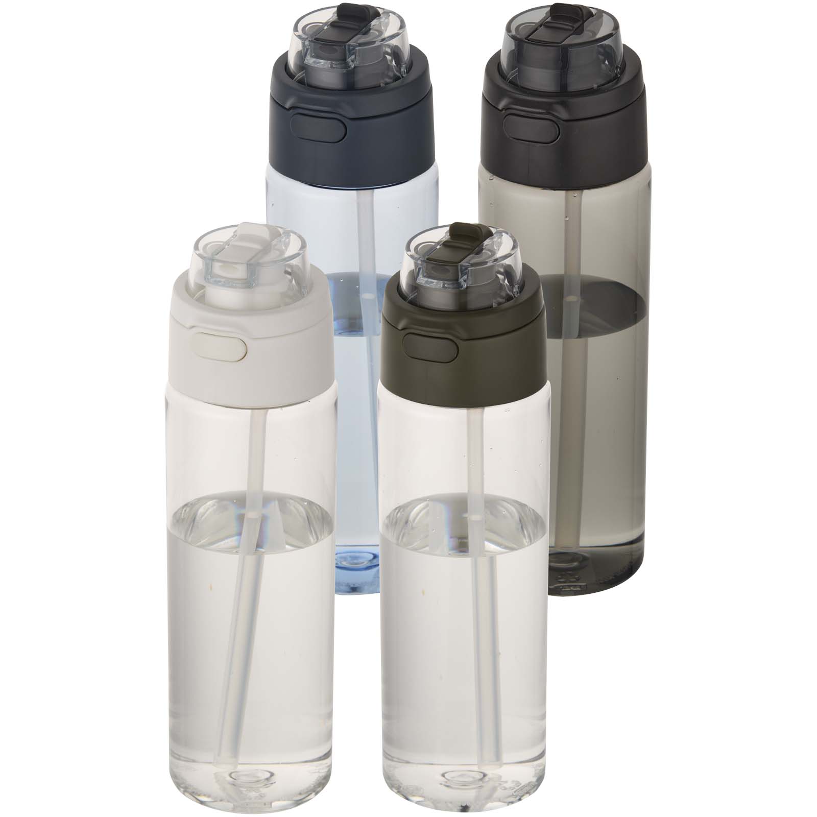 Bidon na wodę Theron o pojemności 700 ml, wykonany z tworzywa sztucznego pochodzącego z recyklingu (RCS), z pokrywką o podwój P179013C PFC-100950-W