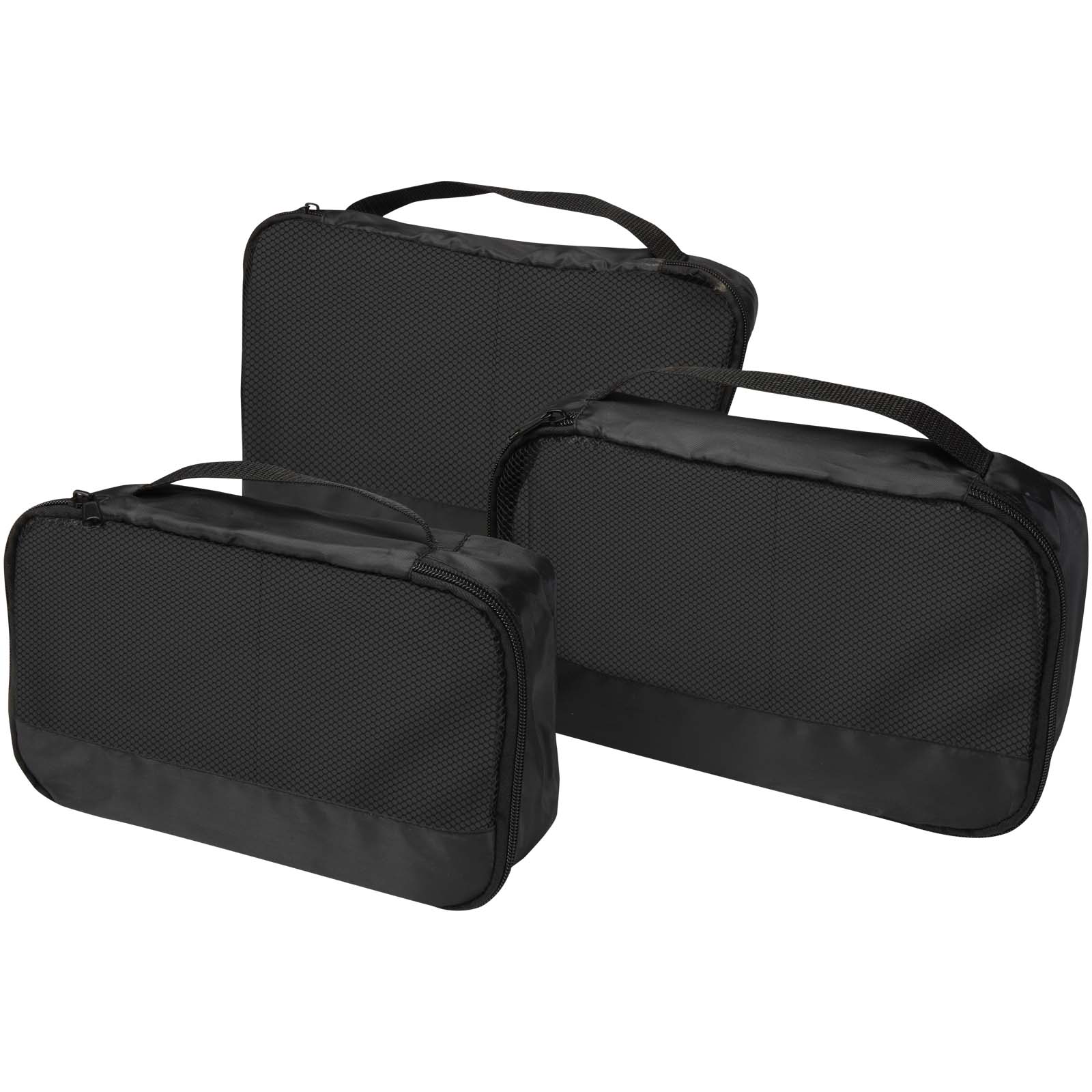 Jet GRS - organizery podróżne w kształcie sześcianu, wykonane z materiałów z recyklingu - zestaw 3 sztuk P179062C czarny