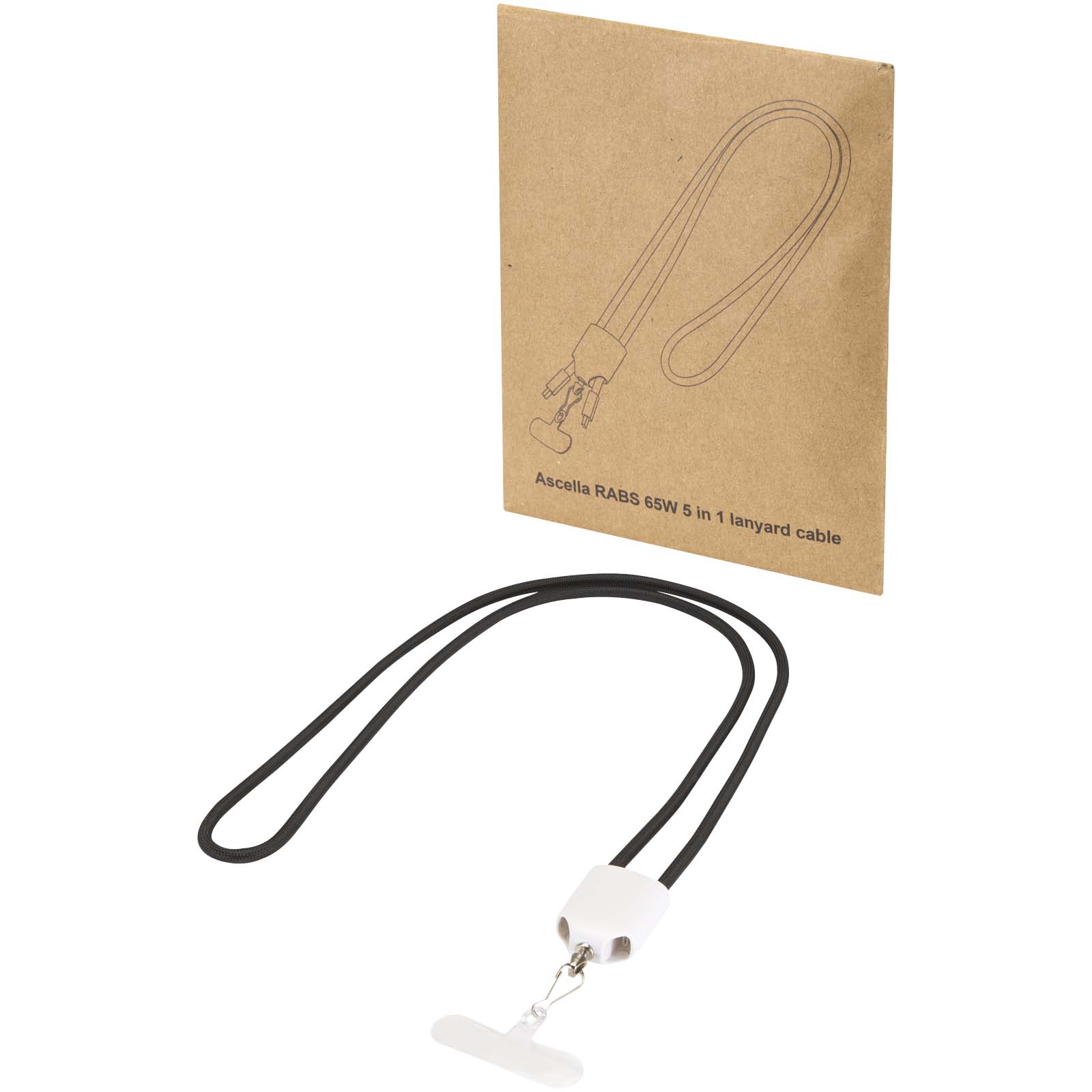 Ion 65 W 5 w 1 - kabel do ładowania z funkcją smyczy na szyję, wykonany z tworzywa sztucznego pochodzącego z recyklingu  P179157C PFC-12452301